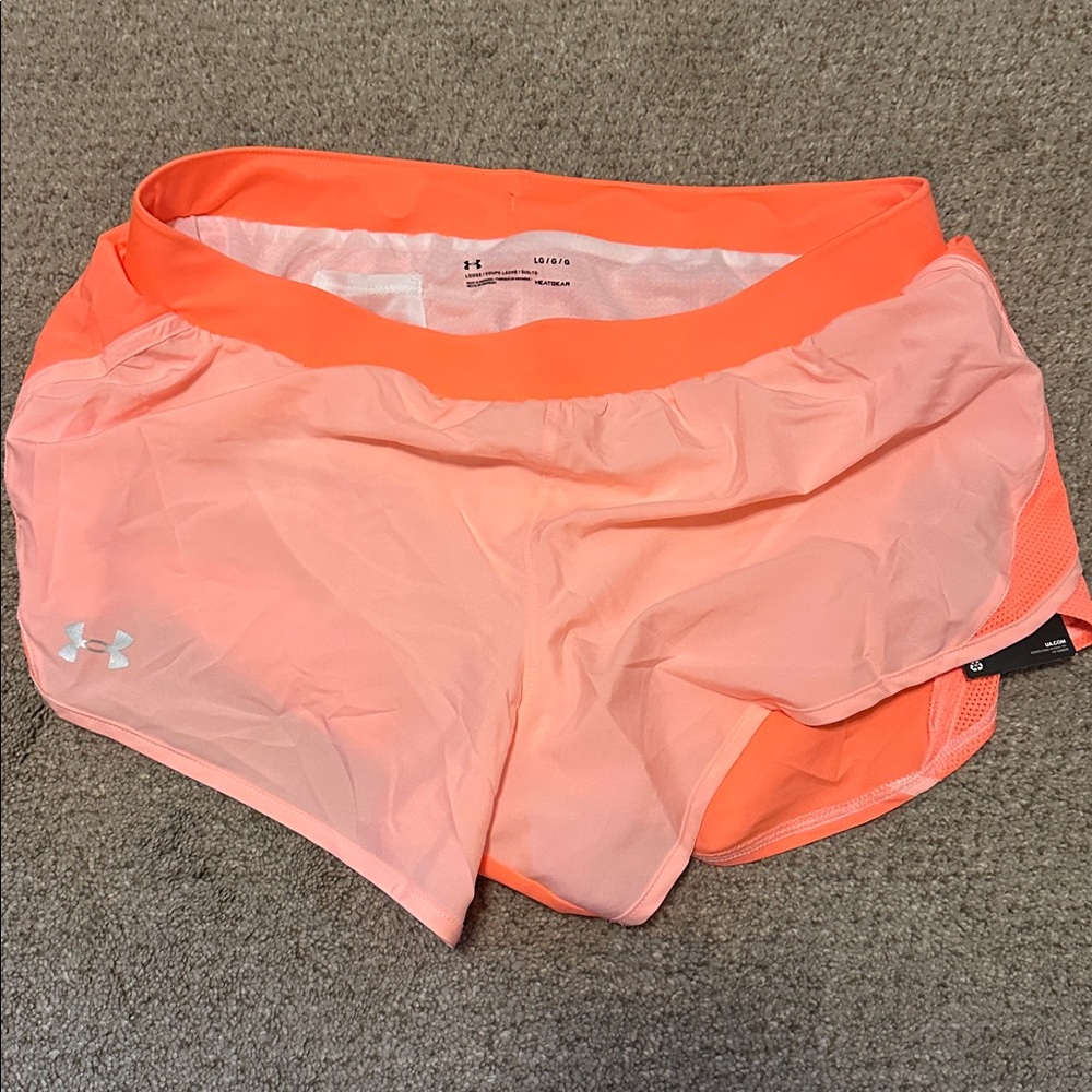 Under Armour Coral and Peach Running Shorts